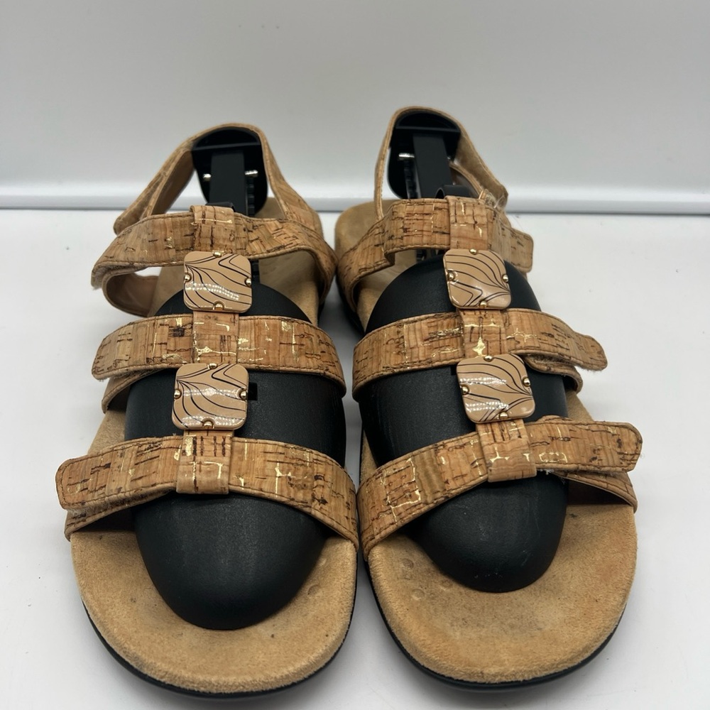 Vionic Womens 44 Amber Slip On Leather Slide Sandals TVW1275 Beige Size 7 - Picture 2 of 5